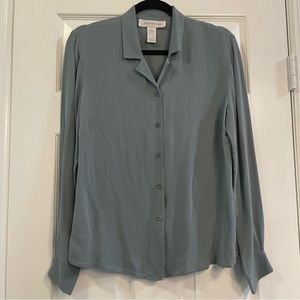 100% silk button down blouse